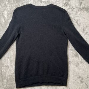 Talbots Cashmere Sweater Women's Small Black 3/4 Sleeve Crew Neck Black Solid